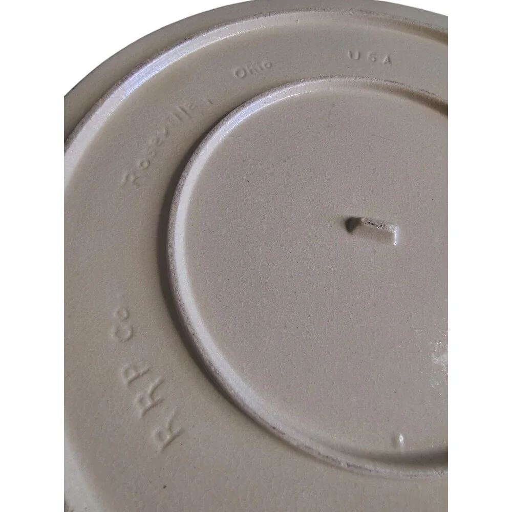 Robinson Ransbottom Pottery Roseville USA 12 Inch Pasta Bowl & Pizza Pan/Lid  55